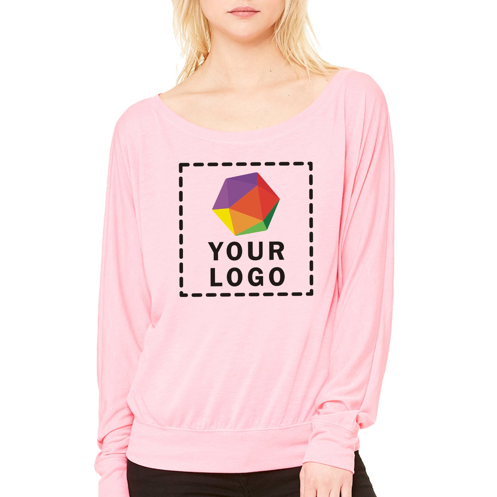 Bella + Canvas Ladies Flowy Long-Sleeve Off Shoulder T-Shirt - 8850