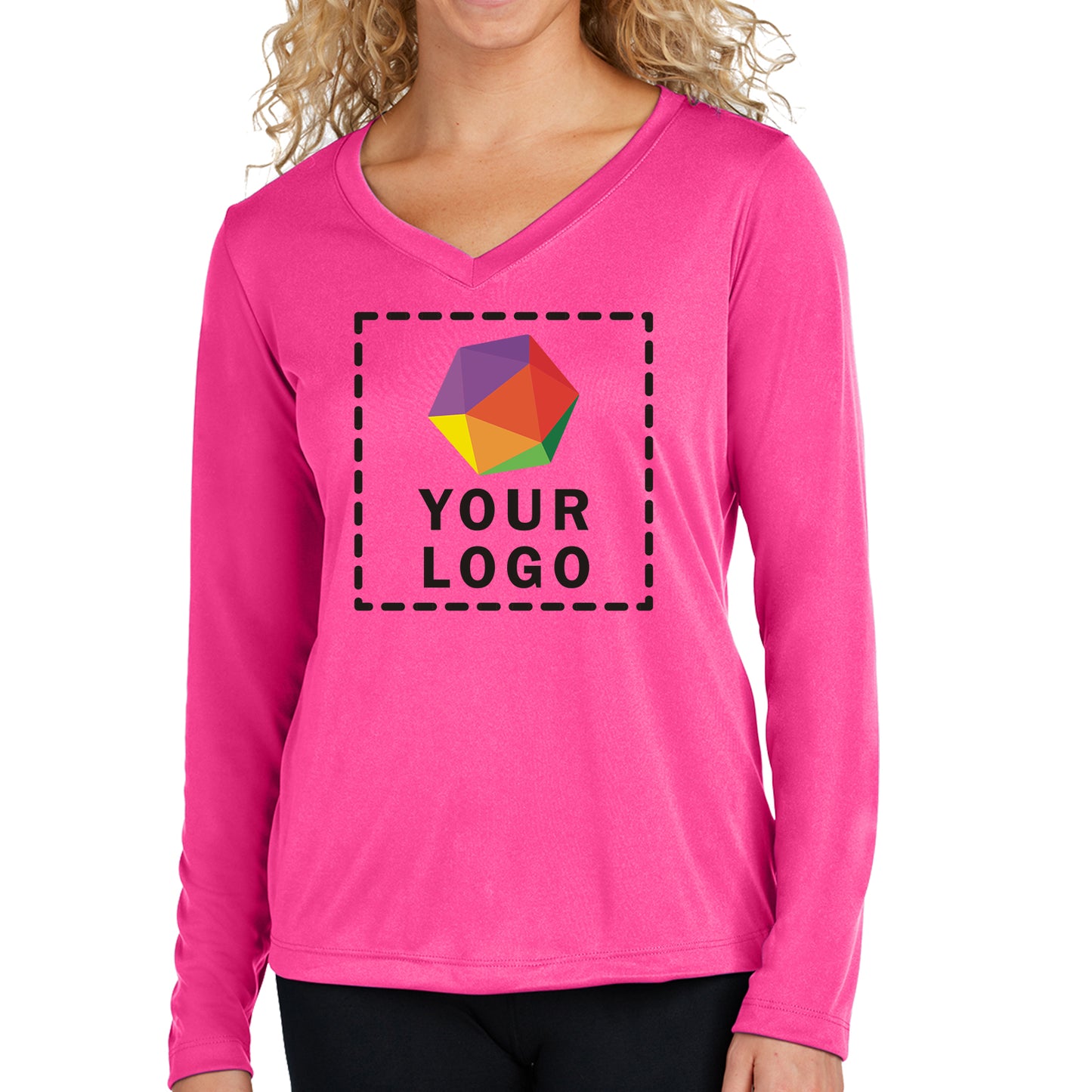 Sport-Tek® Custom Printed Women's Long Sleeve PosiCharge® Competitor™ V-Neck Tee - LST353LS