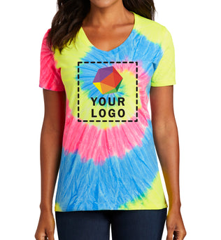 Port & Company® Women's Tie-Dye V-Neck Tee - LPC147V