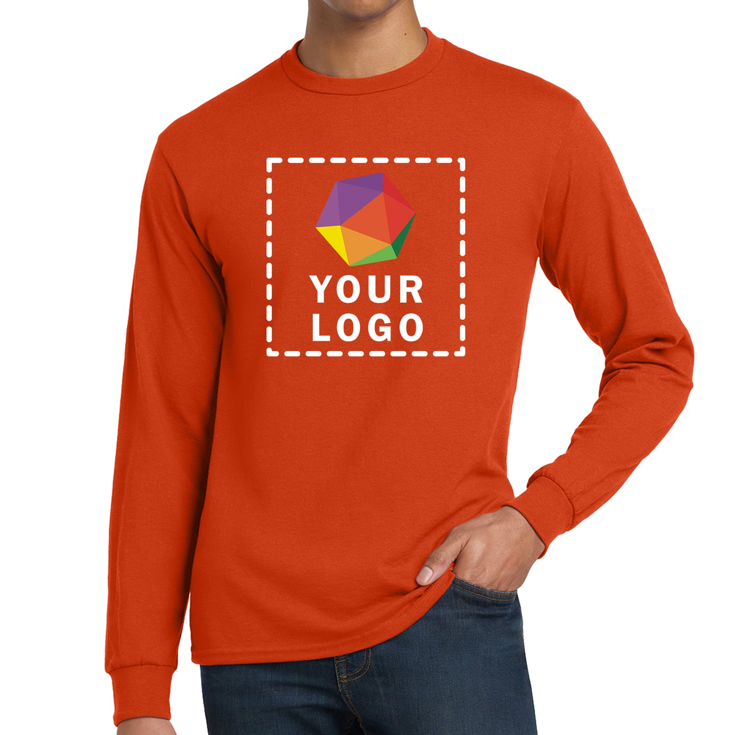 Gildan® Custom Printed DryBlend® 50 Cotton/50 Poly Long Sleeve T-Shirt - 8400