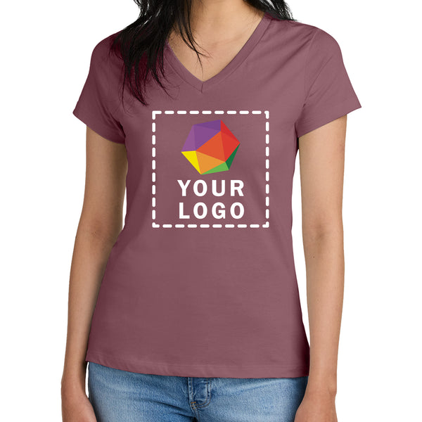 District® Custom Printed Women’s Perfect Weight ® V-Neck Tee - DM1170L