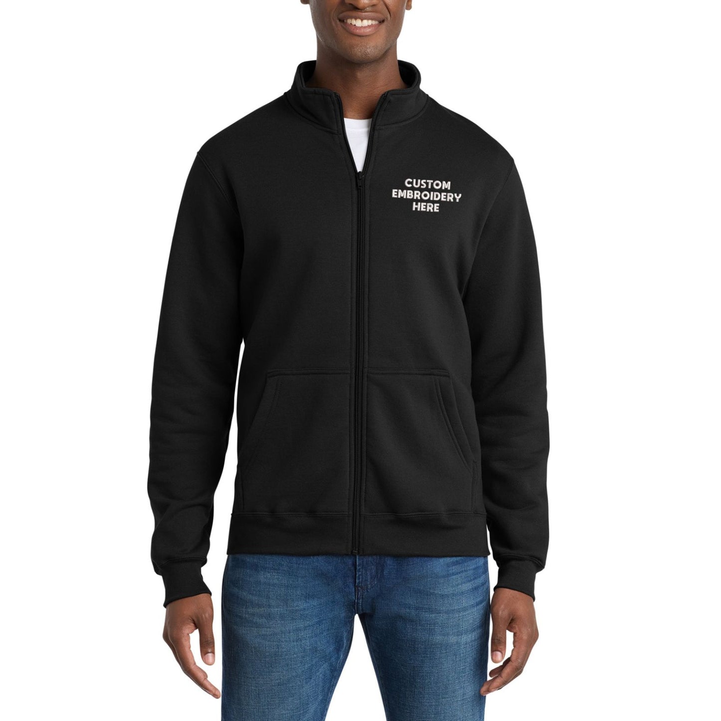 Port & Co™ Custom Embroidered Core Fleece Cadet Full-Zip Sweatshirt - PC78FZ