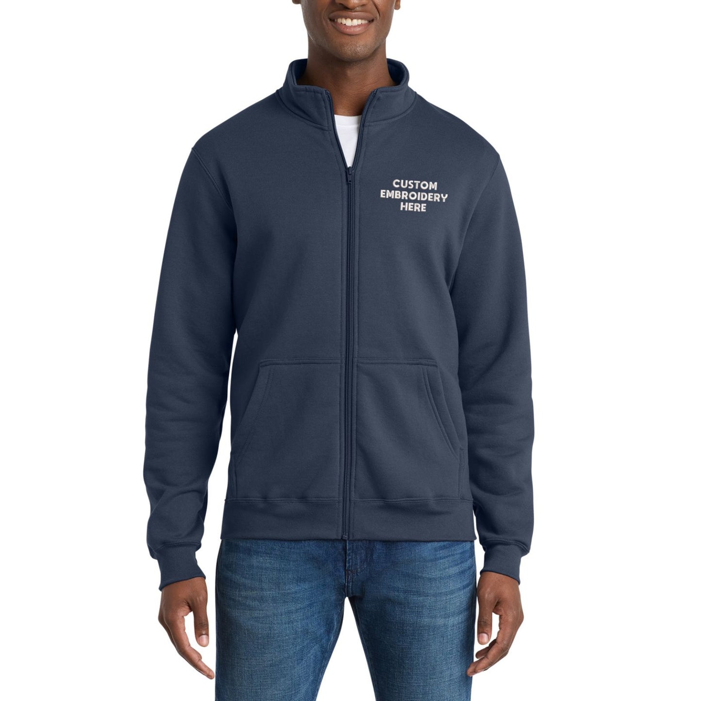 Port & Co™ Custom Embroidered Core Fleece Cadet Full-Zip Sweatshirt - PC78FZ