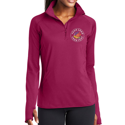 Sport-Tek® Custom Embroidered Women's Sport-Wick® Stretch 1/4-Zip Pullover - LST850