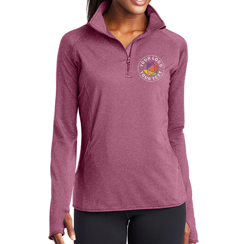 Sport-Tek® Custom Embroidered Women's Sport-Wick® Stretch 1/4-Zip Pullover - LST850