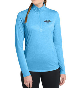 Sport-Tek® Custom Embroidered Women's PosiCharge® Tri-Blend Wicking 1/4-Zip Pullover  -  LST407