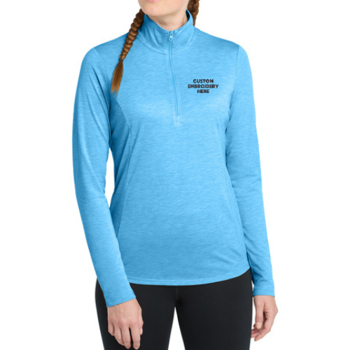 Sport-Tek® Custom Embroidered Women's PosiCharge® Tri-Blend Wicking 1/4-Zip Pullover  -  LST407
