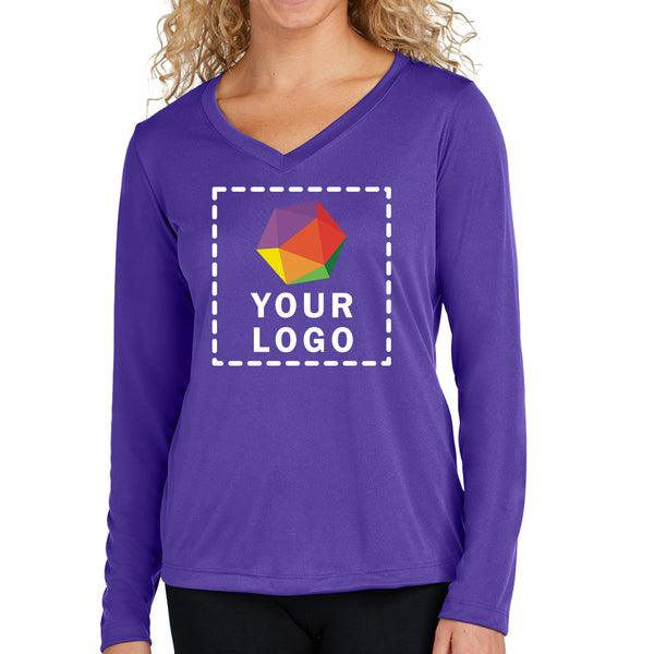 Sport-Tek® Custom Printed Women's Long Sleeve PosiCharge® Competitor™ V-Neck Tee - LST353LS