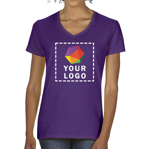 Gildan Custom Printed Ladies' Heavy Cotton™ V-Neck T-Shirt - 5V00L