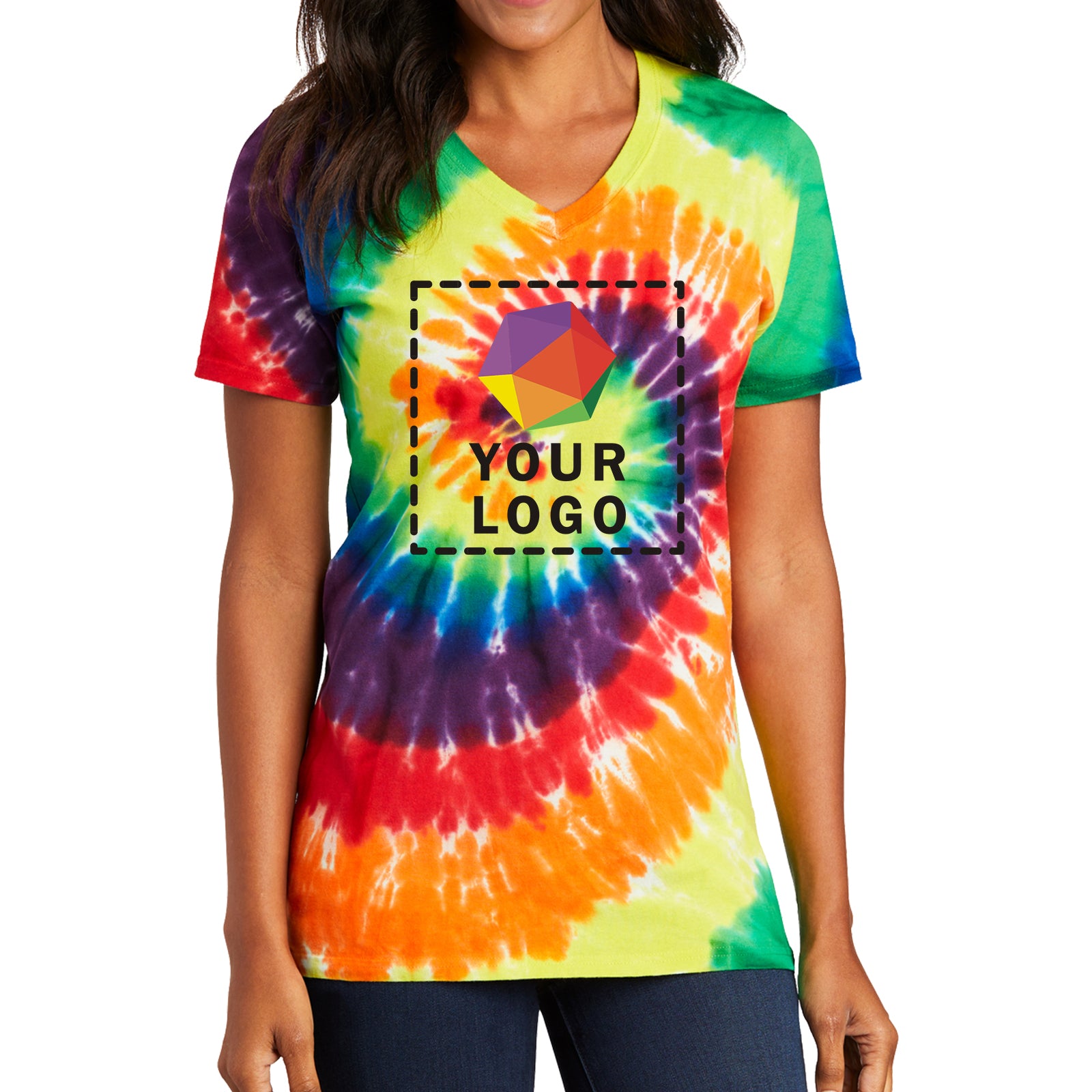 Port & Company® Women's Tie-Dye V-Neck Tee - LPC147V