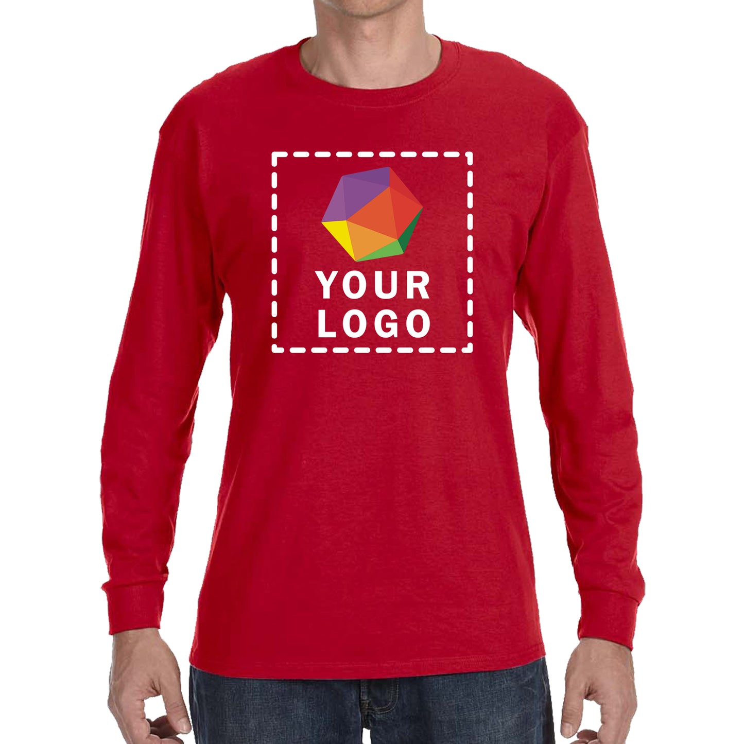 Gildan Custom Printed Adult Heavy Cotton™ Long-Sleeve T-Shirt - G5400