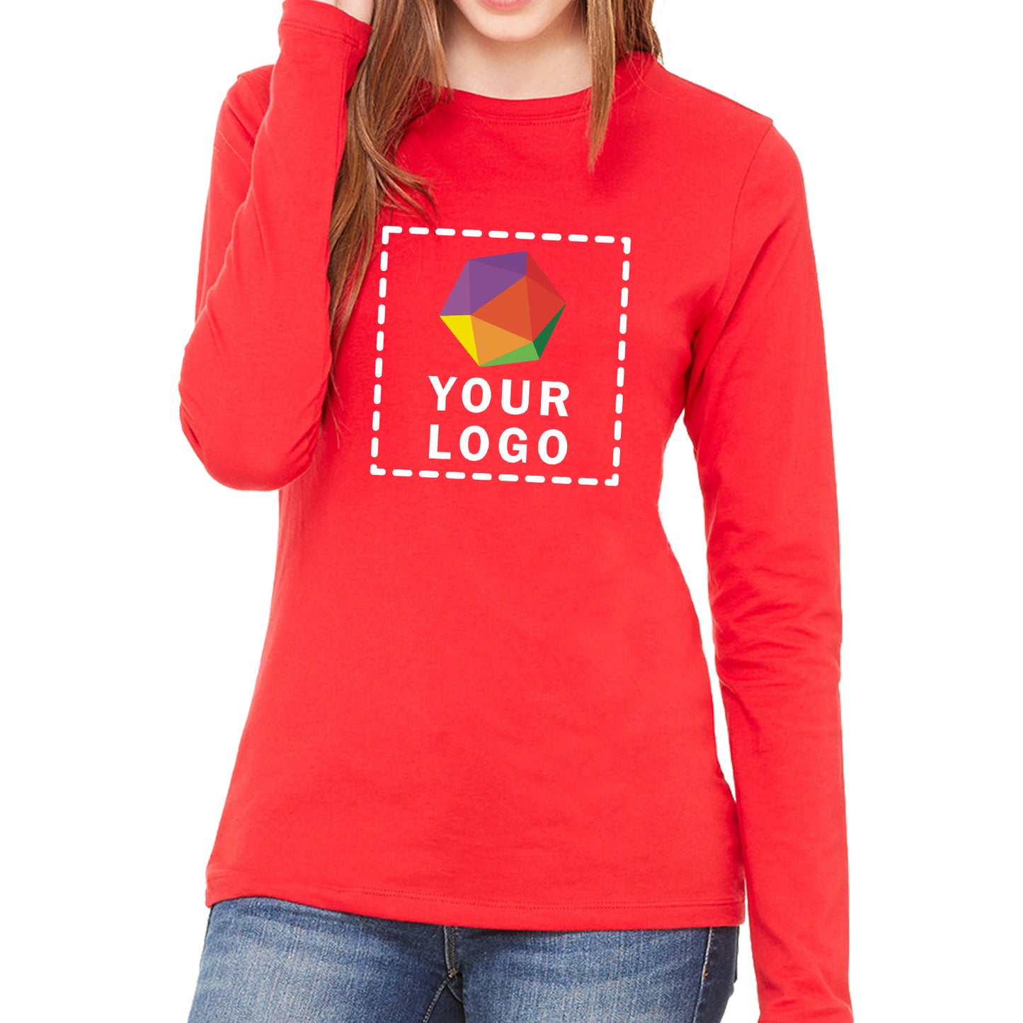 Bella + Canvas Custom Printed Ladies Jersey Long-Sleeve T-Shirt - B6500