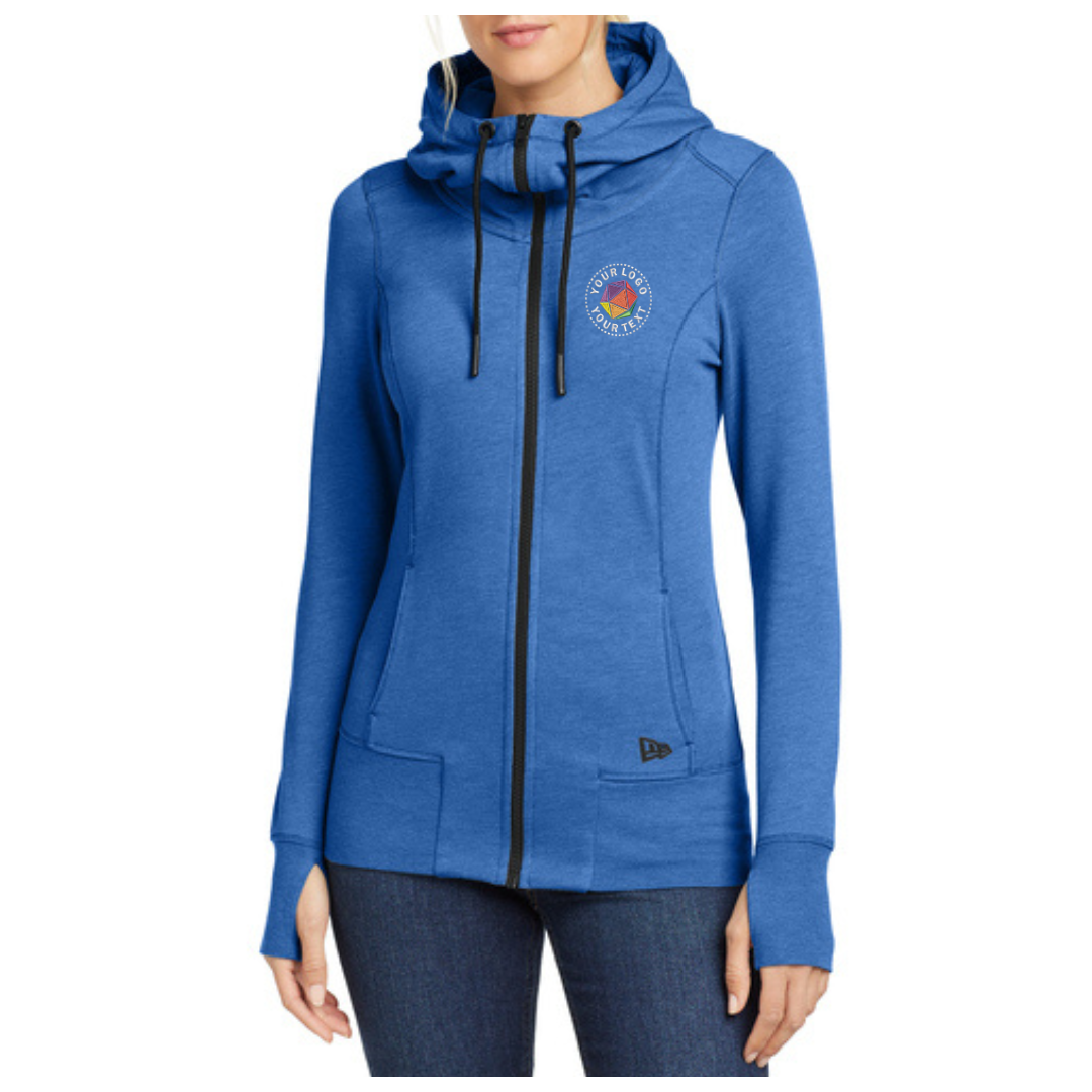 New Era® Women's Custom Embroidered Tri-Blend Fleece Full-Zip Hoodie - LNEA511