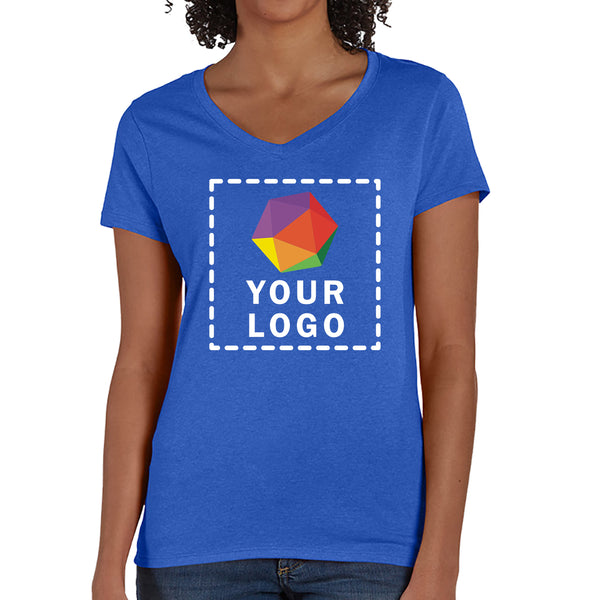 Hanes Ladies' Perfect-T Triblend Custom Printed V-Neck T-shirt - 42VT