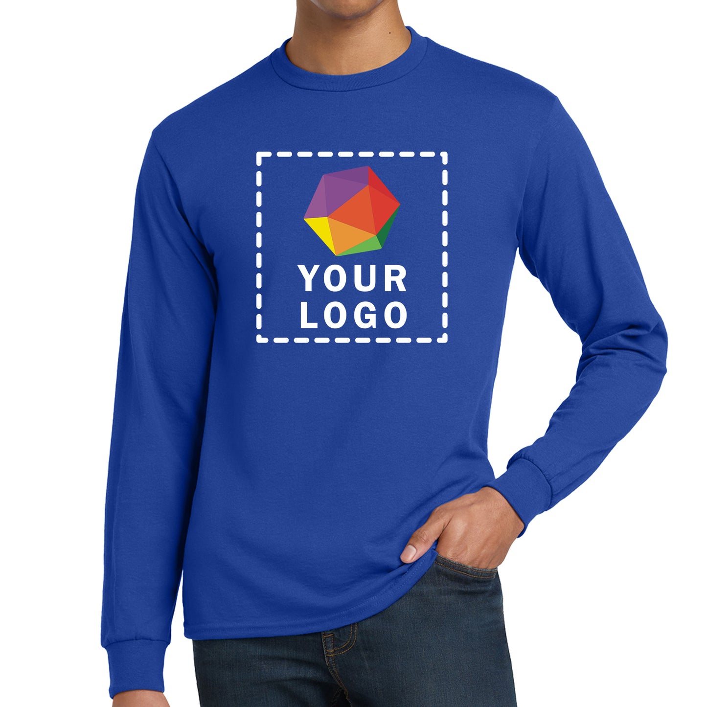 Gildan® Custom Printed DryBlend® 50 Cotton/50 Poly Long Sleeve T-Shirt - 8400