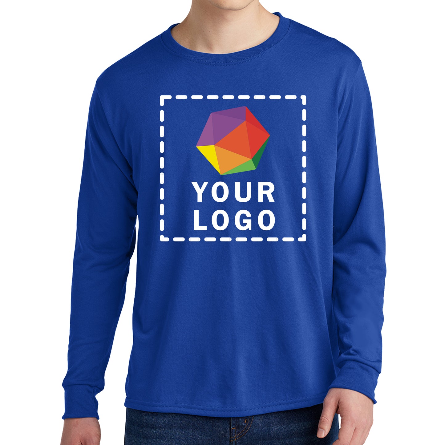 Jerzees® Dri-Power® 100% Polyester Custom Printed Long Sleeve T-Shirt. 21LS