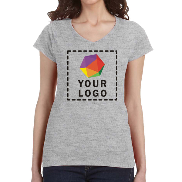 Gildan Custom Printed Ladies' SoftStyle® Fitted V-Neck T-Shirt - 64V00L