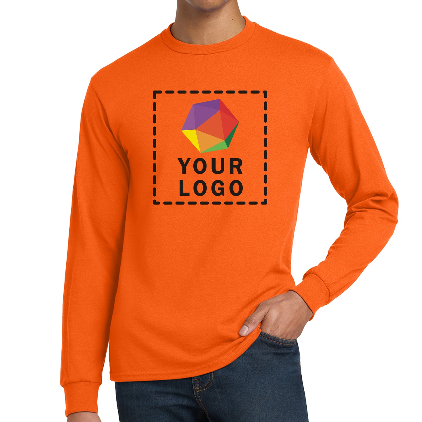 Gildan® Custom Printed DryBlend® 50 Cotton/50 Poly Long Sleeve T-Shirt - 8400