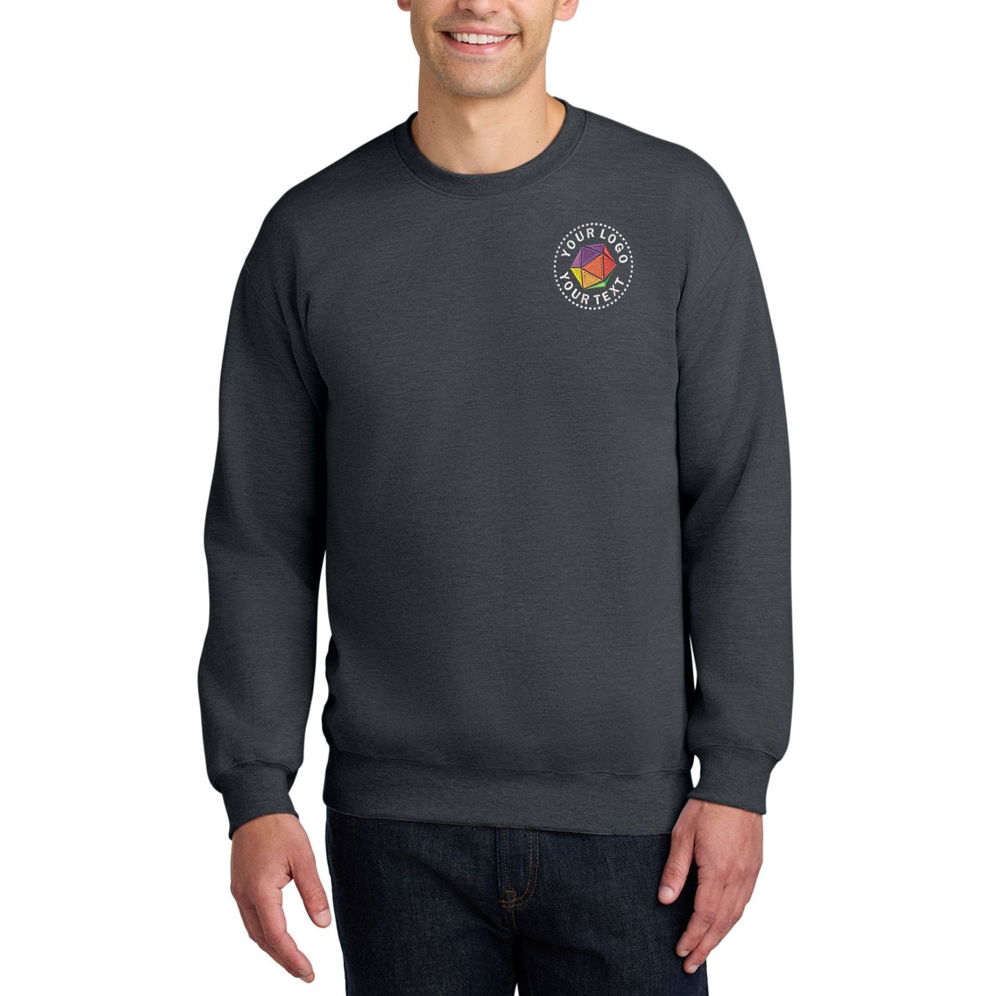 Gildan® Softstyle® Custom Embroidered Crewneck Sweatshirt - SF000