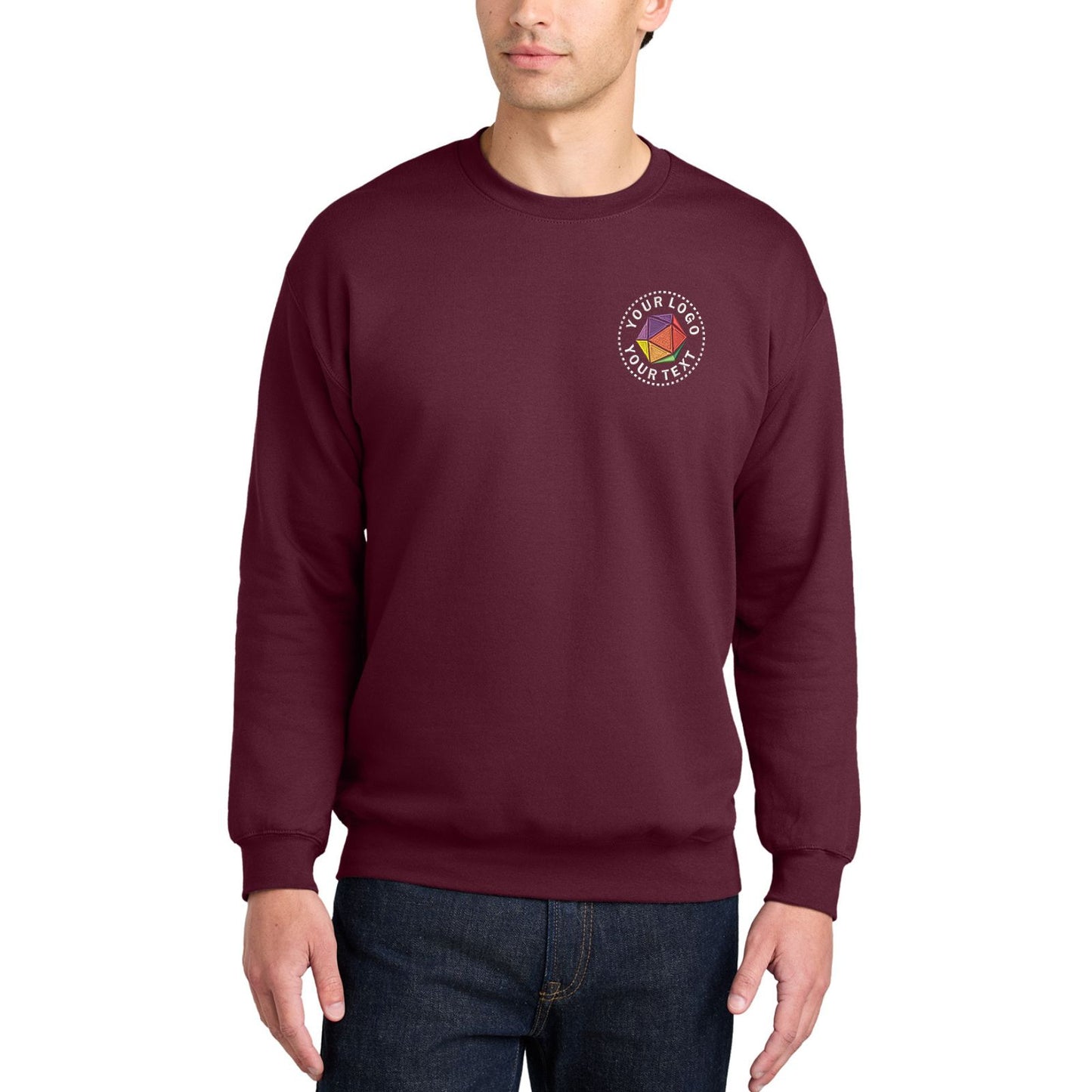 Gildan® Softstyle® Custom Embroidered Crewneck Sweatshirt - SF000
