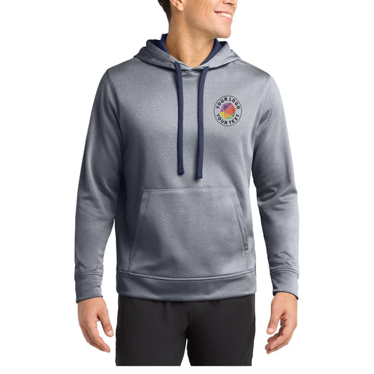 Sport-Tek ® PosiCharge ® Sport-Wick ® Custom Embroidered Heather Fleece Hooded Pullover. ST264