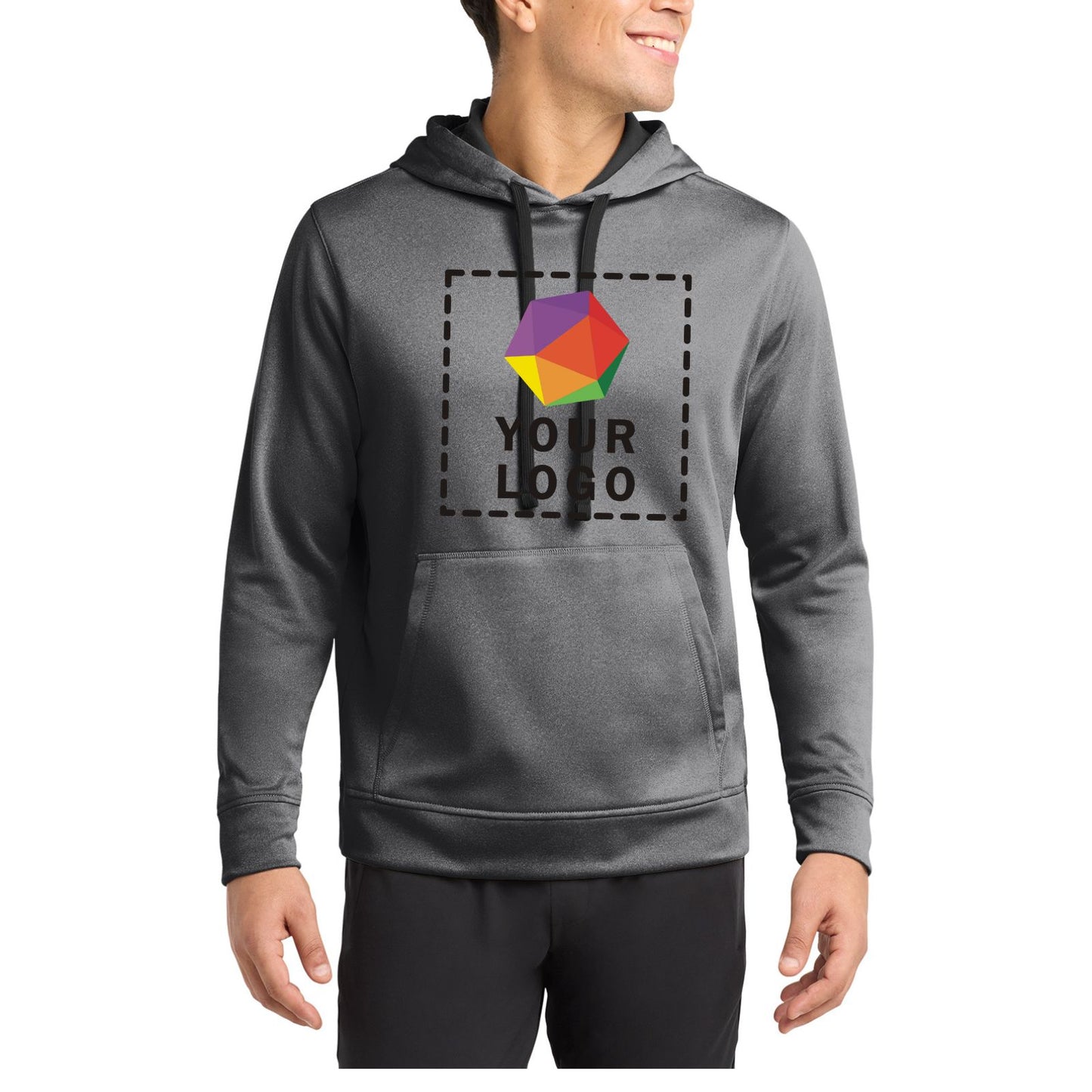 Sport-Tek ® PosiCharge ® Sport-Wick ® Custom Printed Heather Fleece Hooded Pullover. ST264