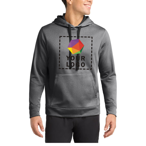 Sport-Tek ® PosiCharge ® Sport-Wick ® Custom Printed Heather Fleece Hooded Pullover. ST264