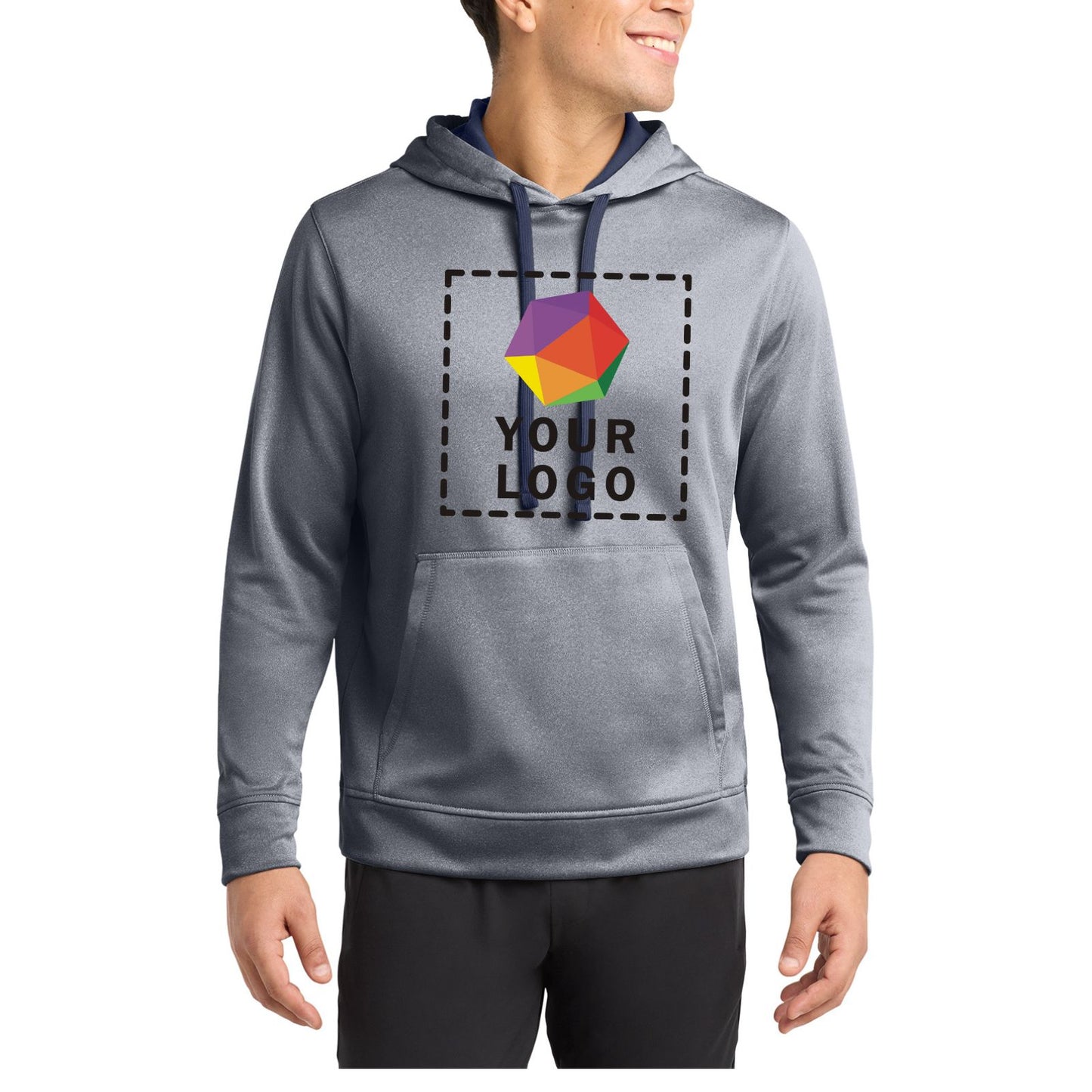 Sport-Tek ® PosiCharge ® Sport-Wick ® Custom Printed Heather Fleece Hooded Pullover. ST264