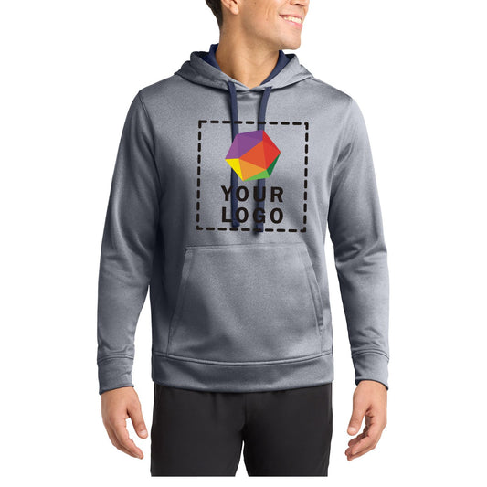 Sport-Tek ® PosiCharge ® Sport-Wick ® Custom Printed Heather Fleece Hooded Pullover. ST264