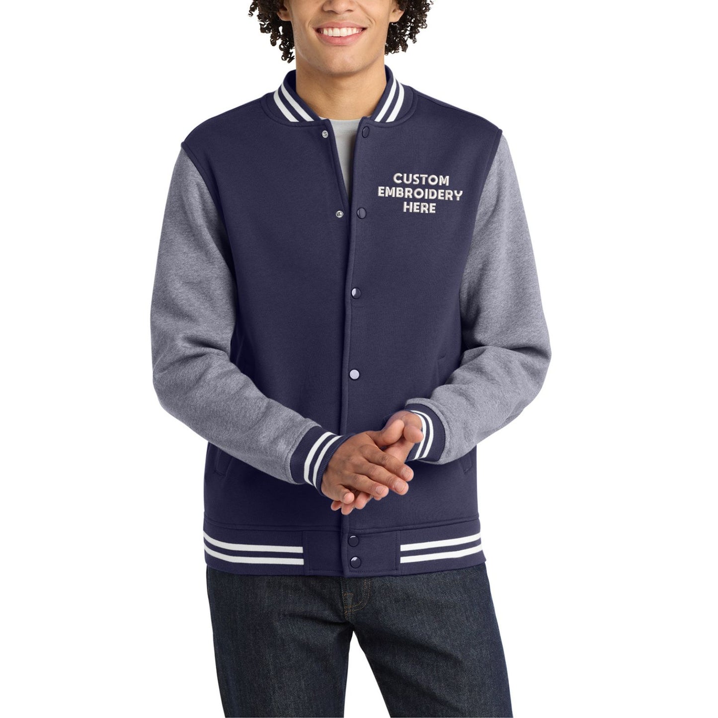 Sport-Tek® Custom Embroidered Fleece Letterman Jacket - ST270