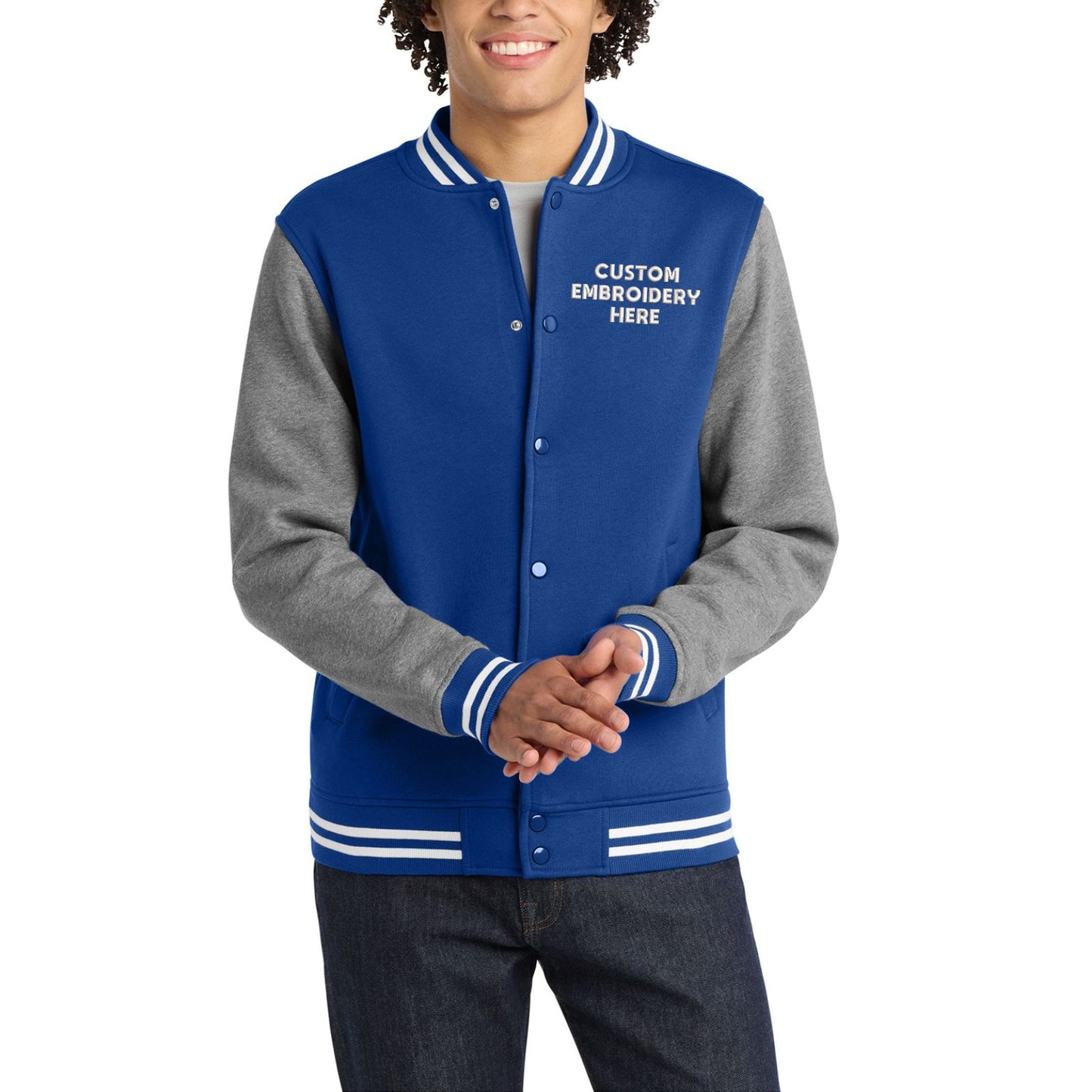 Sport-Tek® Custom Embroidered Fleece Letterman Jacket - ST270