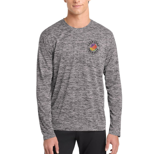 Sport-Tek® Long Sleeve PosiCharge® Custom Embroidered Electric Heather Tee. ST390LS