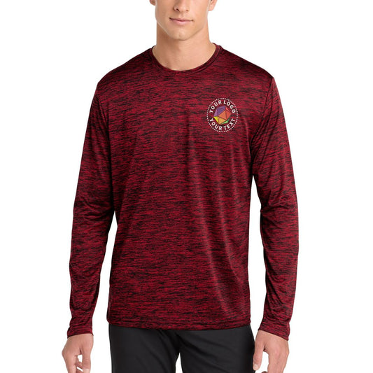 Sport-Tek® Long Sleeve PosiCharge® Custom Embroidered Electric Heather Tee. ST390LS