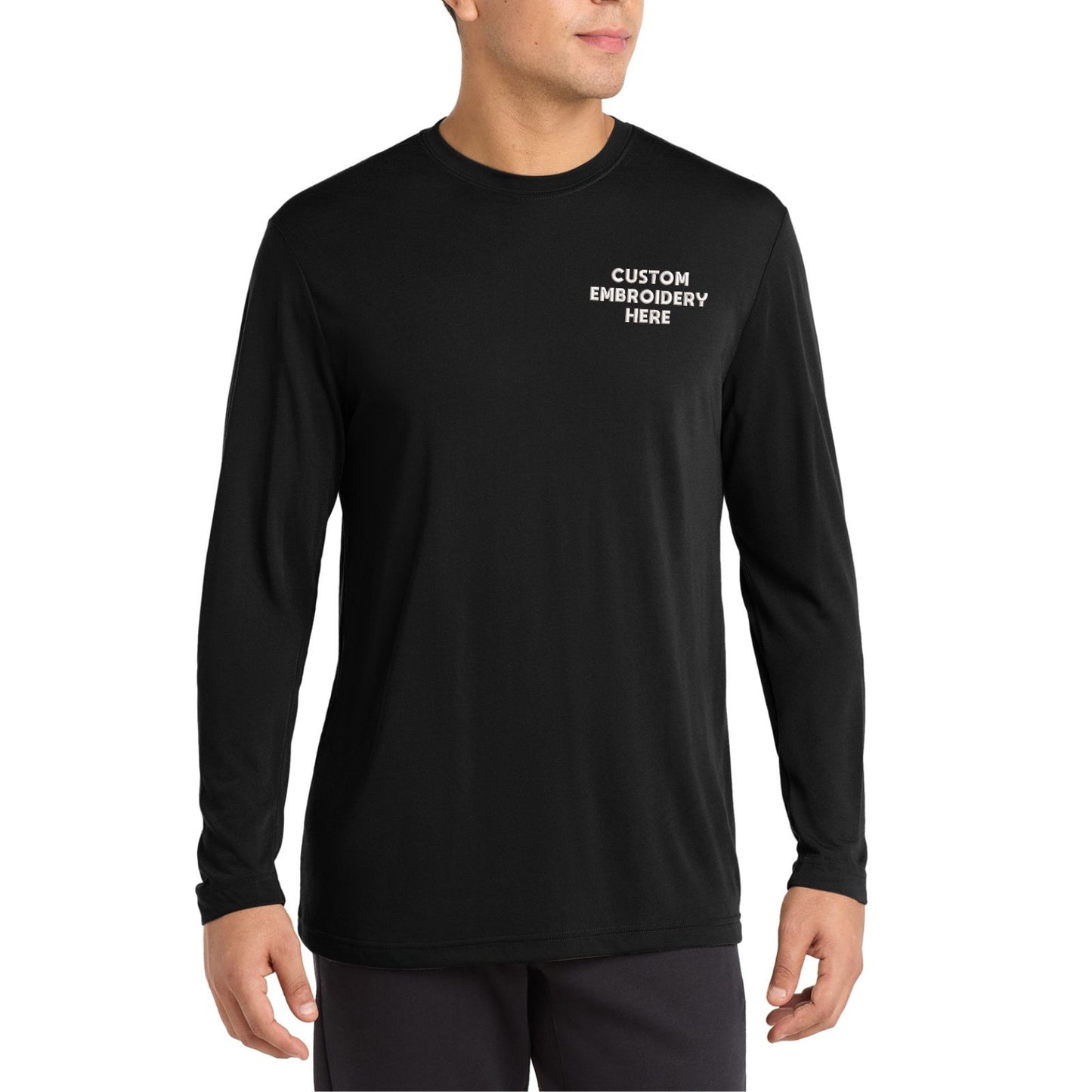 Sport-Tek® Long Sleeve PosiCharge® Competitor™ Cotton Touch™ Custom Embroidered Tee - ST450LS