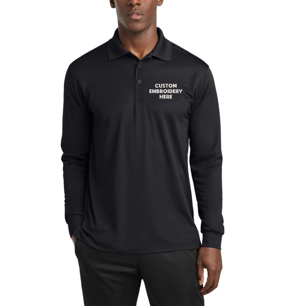 Sport-Tek® Custom Embroidered Long Sleeve Micropique Sport-Wick® Polo - ST657