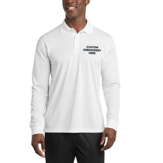 Sport-Tek® Custom Embroidered Long Sleeve Micropique Sport-Wick® Polo - ST657