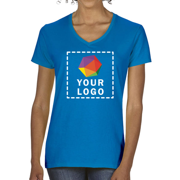 Gildan Custom Printed Ladies' Heavy Cotton™ V-Neck T-Shirt - 5V00L
