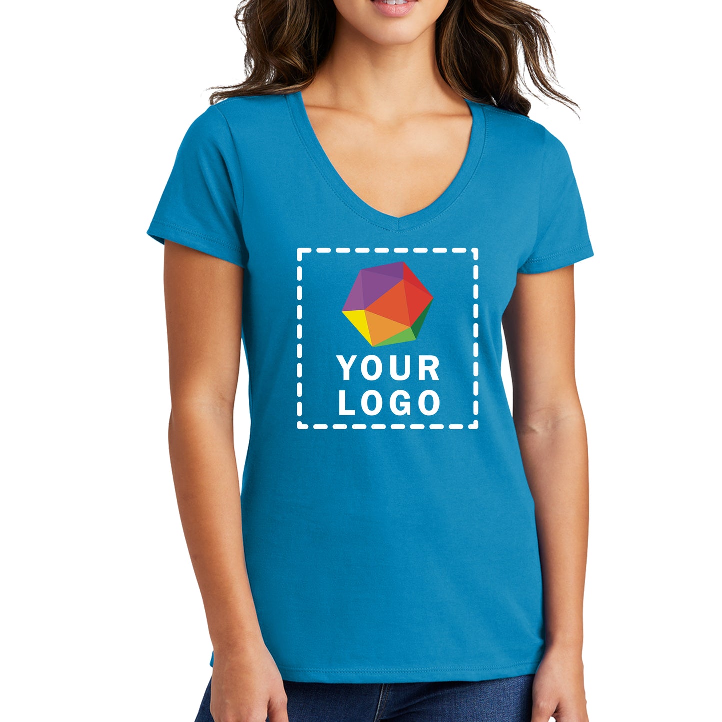 Port & Company® Custom Printed Women's Fan Favorite™ V-Neck Tee - LPC450V