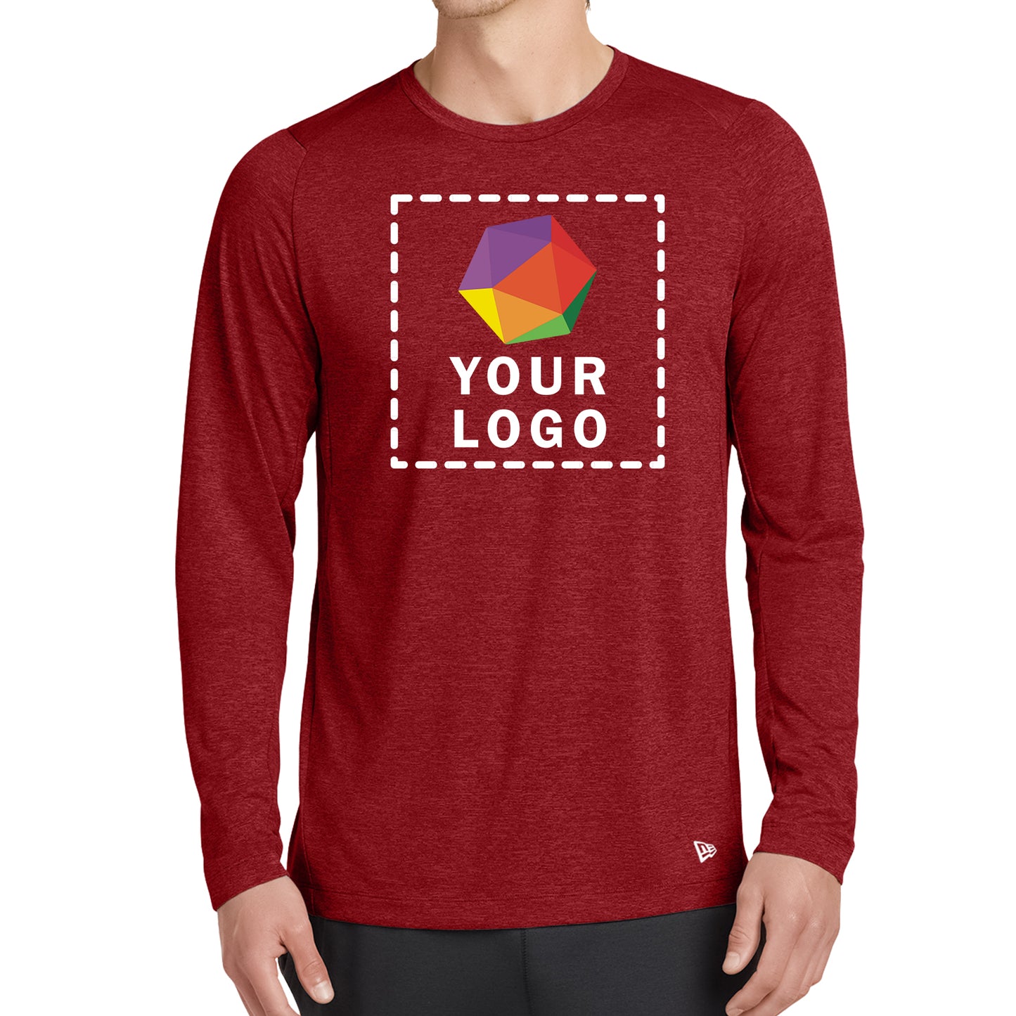 New Era® Series Custom Printed Performance Long Sleeve Crew Tee - NEA201