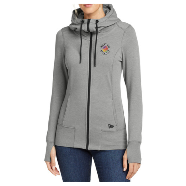 New Era® Women's Custom Embroidered Tri-Blend Fleece Full-Zip Hoodie - LNEA511