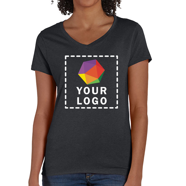 Hanes Ladies' Perfect-T Triblend Custom Printed V-Neck T-shirt - 42VT