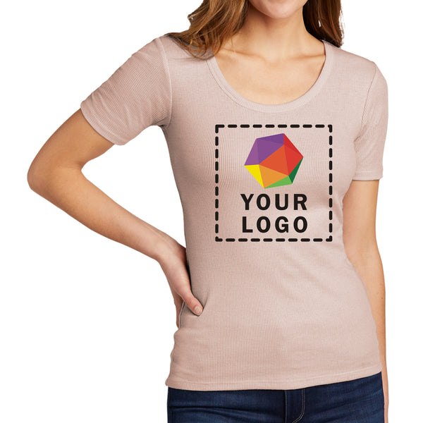 District® Women’s V.I.T.™ Custom Embroidered Rib Scoop Neck Tee - DT6020