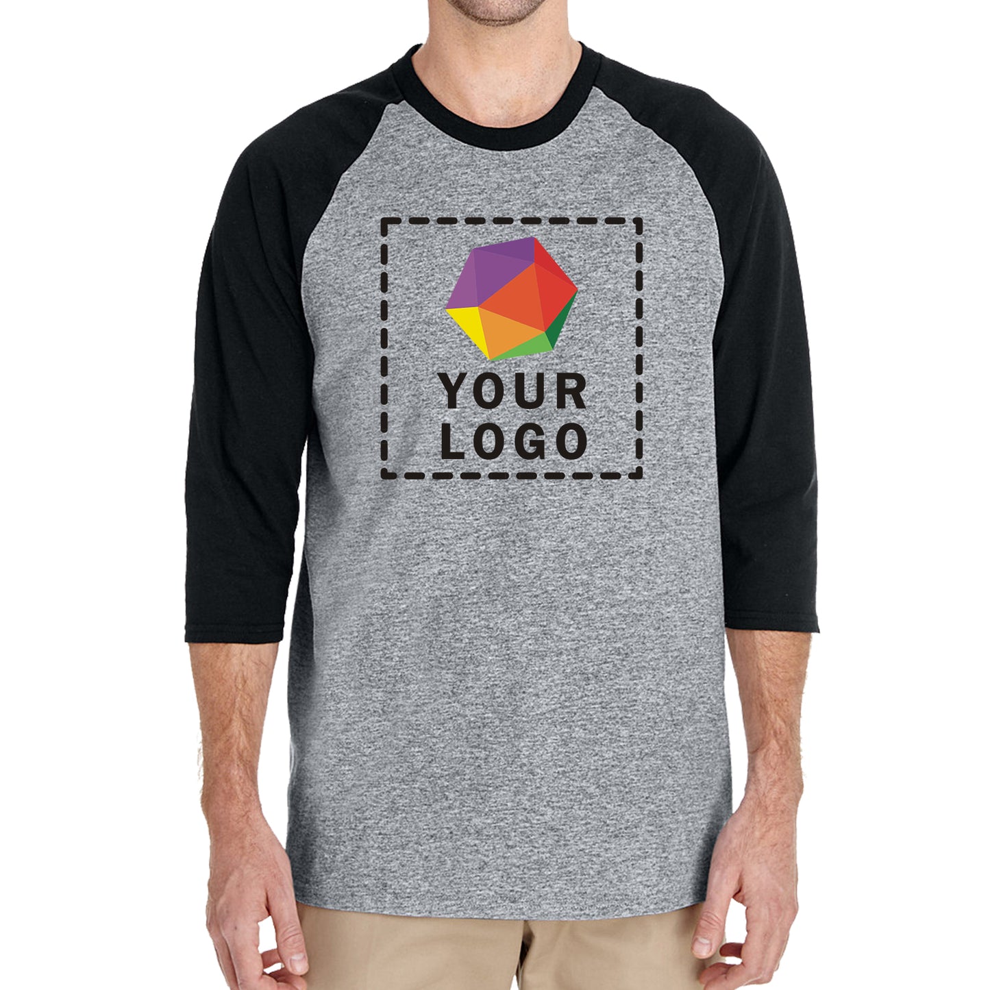 Gildan Custom Printed Adult Heavy Cotton™ Three-Quarter Raglan Sleeve T-Shirt - G570