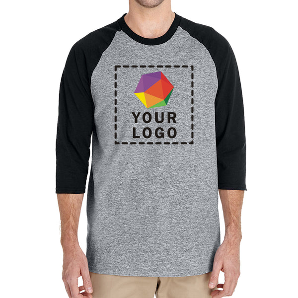 Gildan Custom Printed Adult Heavy Cotton™ Three-Quarter Raglan Sleeve T-Shirt - G570