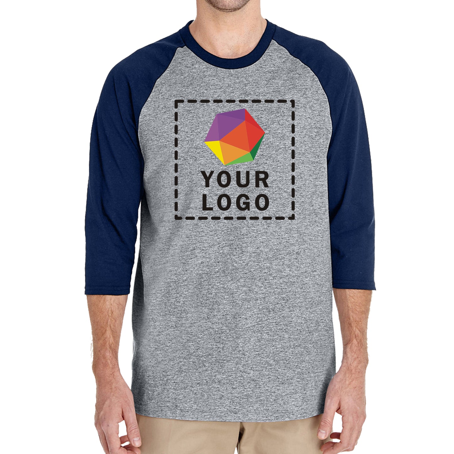 Gildan Custom Printed Adult Heavy Cotton™ Three-Quarter Raglan Sleeve T-Shirt - G570