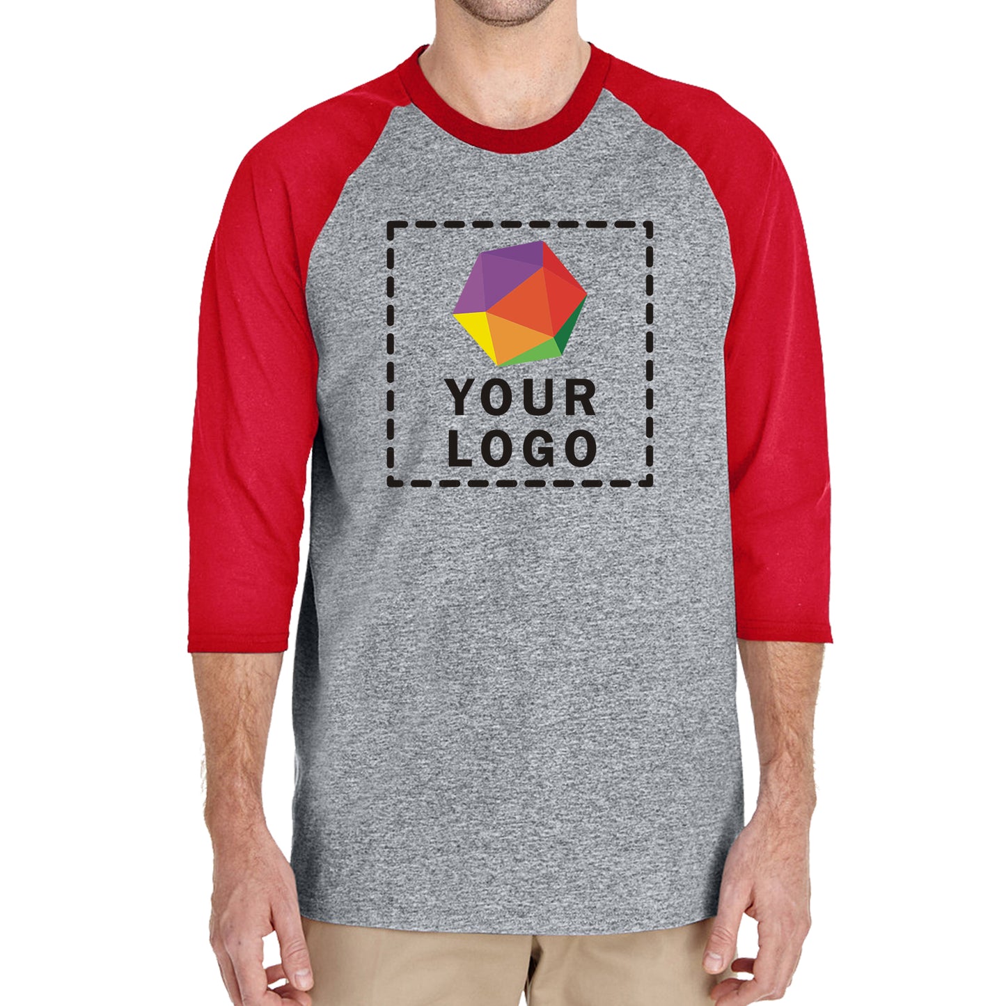 Gildan Custom Printed Adult Heavy Cotton™ Three-Quarter Raglan Sleeve T-Shirt - G570