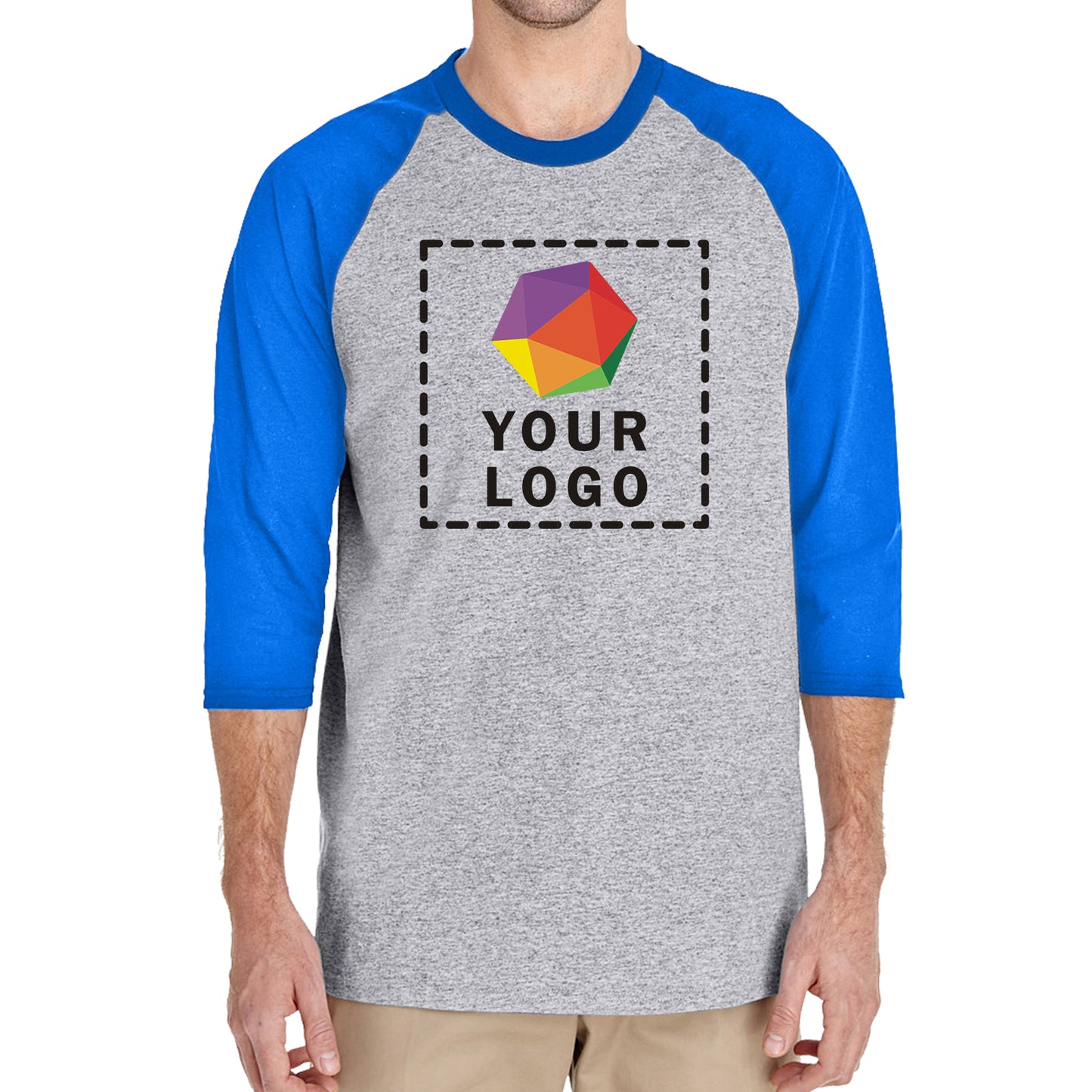 Gildan Custom Printed Adult Heavy Cotton™ Three-Quarter Raglan Sleeve T-Shirt - G570