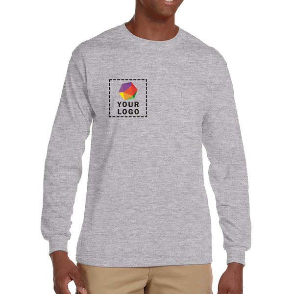 Gildan Custom Printed Adult Ultra Cotton® Long-Sleeve Pocket T-Shirt - G2410