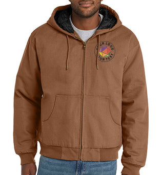 CornerStone® Custom Embroidered Tall Duck Cloth Hooded Work Jacket - TLJ763H