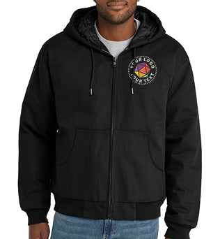 CornerStone® Custom Embroidered Tall Duck Cloth Hooded Work Jacket - TLJ763H